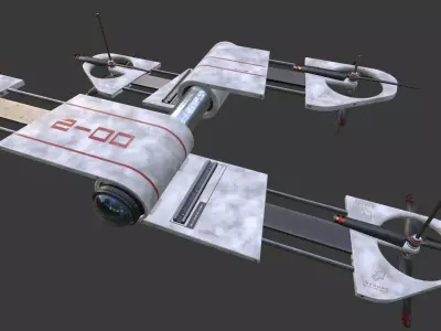 Extending Drone Model 02 Low-poly 3D model