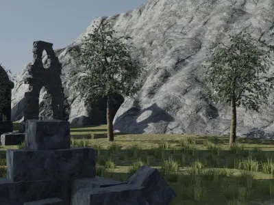 Ancient Ruins With Arches 3D model