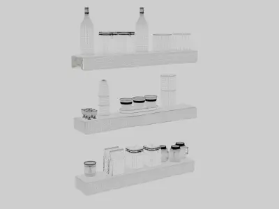 Rustic Shelf Pack Low-poly 3D model