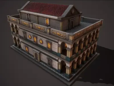 Roman Philosopher Academy Low-poly 3D model