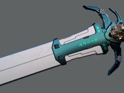 Lich King Frostmourne Cyberpunk Sword 3D STL Free 3D print model