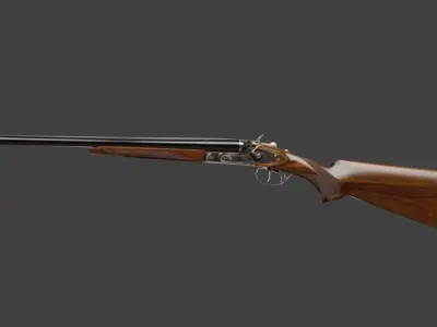 Cowboy shotgun Free low-poly 3D model