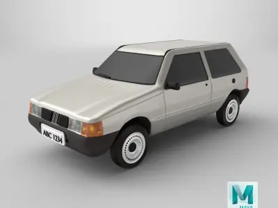 Car Fiat Uno - 3D Model