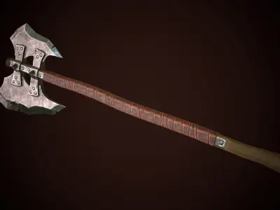 Orcish Axe Low-poly 3D model