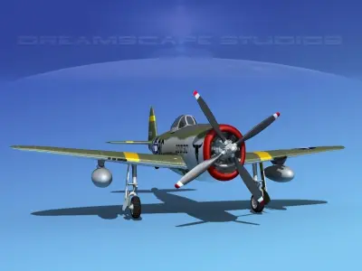 Republic P-47D Thunderbolt V13 3D model