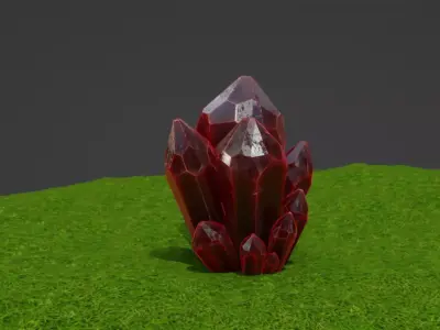 RockCrystal crystal in grass Free 3D model