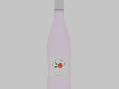 Low polygon wine bottle set 3D model