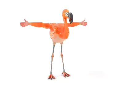Unique Flamingo Creature model pack Low-poly 3D model