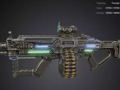 Futuristic Rifle Gun 3D model purchase