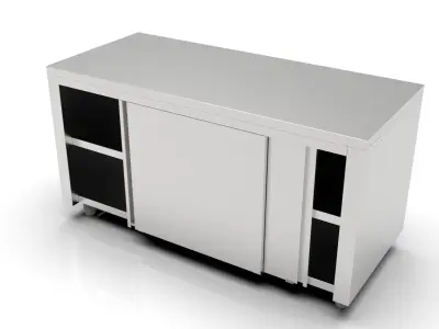 Worktable with Sliding Door  -  Ready to Manufacture 3D model