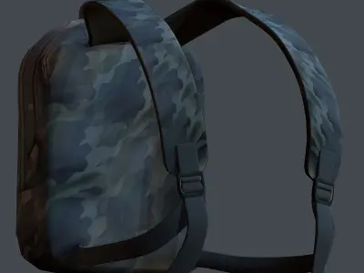 Backpack Camping Generic military human bag storqge baggage Low-poly 3D model 13