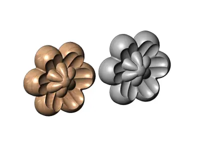Florentine rosette onlay relief 3D print model