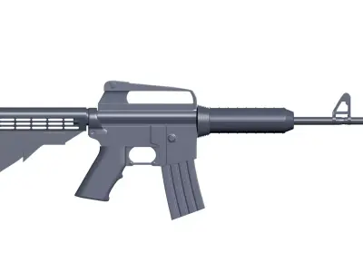  military firearms Low-poly 3D model
