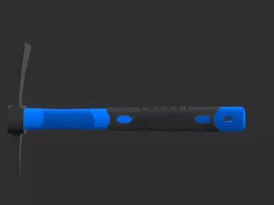 Realistic Pick Axe 3D Model with Detailed Handle and Head Low-poly 3D model