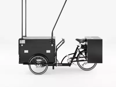 3D Model of Cargobike Cafe Low-poly 3D model