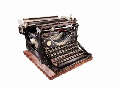 typewriter machine old 3d model 3D model