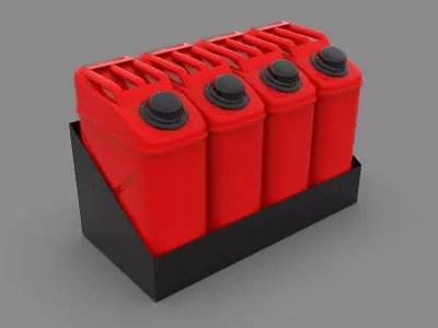 Red Plastic Gasoline Can Free 3D model