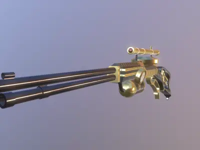 STEAMPUNK ICARUS SNIP RIFLE Low-poly 3D model