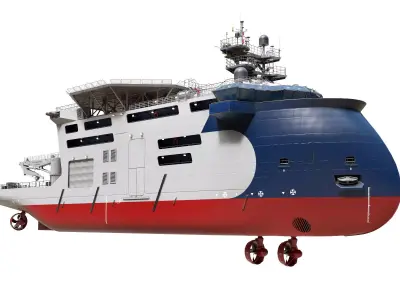 Offshore Construction Vessels Blue 3D model