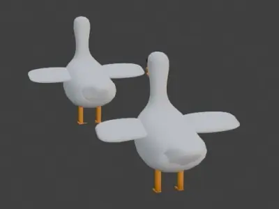 Goose Cartoon Free low-poly 3D model