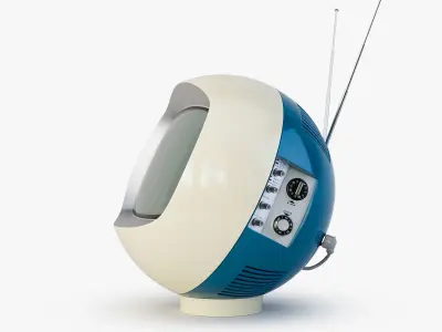 Phillips Spaceball Retro Antique Seventies Television 3D model