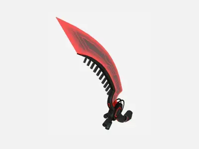 SciFi Dagger A04 Black Red - Sci Fi Weapon Design Low-poly 3D model