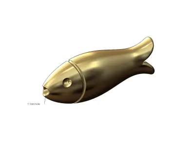 Simple fish bait bead spacer pendant and bracelet charm 3D print model