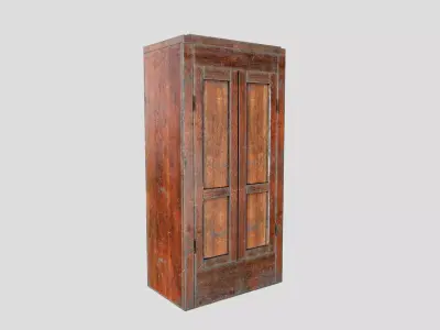 Vintage Wardrobe - PBR Game Ready wooden  Low-poly 3D model