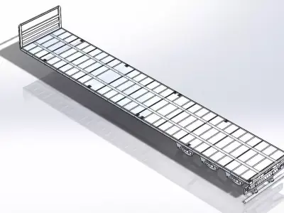 Tri-Axle Flatdeck 3D model