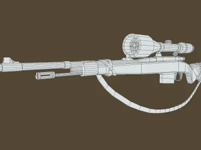 Vanguard person sniper rifle Low-poly 3D model