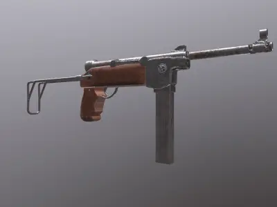 Game ready Old Military weapon M48 3D model Low-Poly Low-poly 3D model