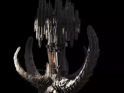Dragon Asteroid city Floating monolith 4 3D model