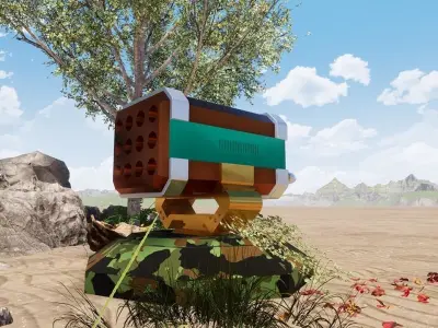 Turret camouflaged device Free low-poly 3D model