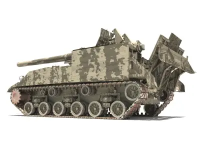 Tank 155mm GMC M40 or 8inch Howitzer Motor Carriage M43 3D model