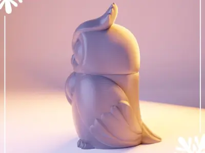 Winter Owl Jar- print in place- free supports Free 3D print model