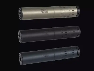 SilencerCo Hybrid 46 multi caliber silencer Low-poly 3D model