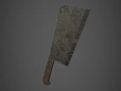 Apocalyptic Meat Cleaver - PBR and Game Ready Low-poly 3D model