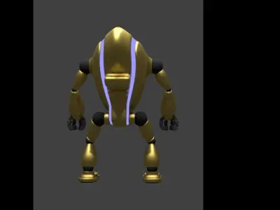 Custom Rigged Mech Low-poly 3D model