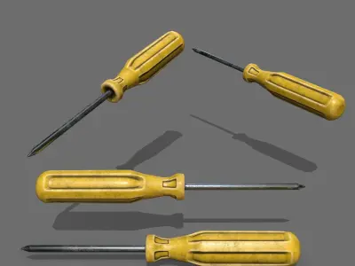 screwdriver Low-poly 3D model 54