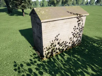 Grey Shed - Low Poly Game ready Asset Low-poly 3D model