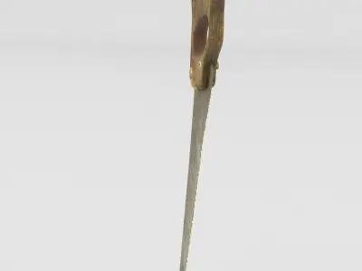 Handsaw High Poly saw blade 3D model