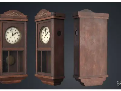 Wall Clock 3 - Clocks 1900s 3D model