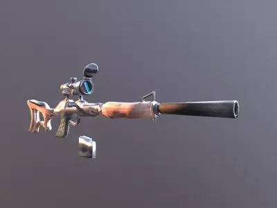 Stylized Sniper Rifle Low-poly 3D model purchase