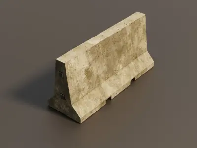 Concrete barrier  Low-poly 3D model buy