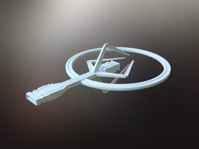 Sci-Fi Ring Spaceship  Low-poly 3D model