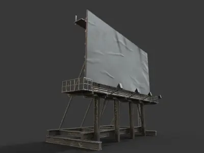 Rooftop Billboard model Low-poly 3D model