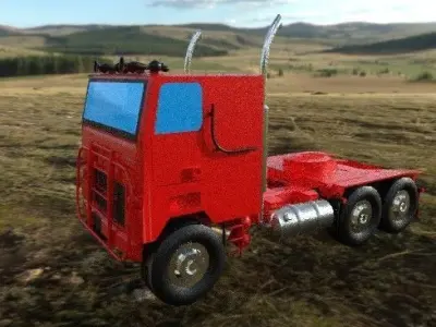 Flate nose truck Low-poly 3D model