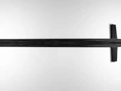 Black Wooden Training Sword Low-poly 3D model