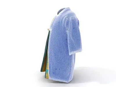 Turquoise Embroidered Robe model pack Low-poly 3D model