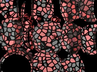 Stained Glass Lamps - RedBlack 3D model